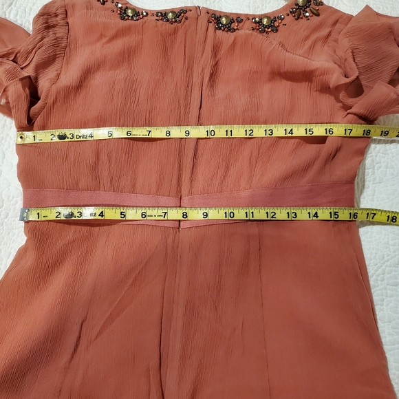 Nanette Lepore Beaded Salmon Orange Pink Top Sz 12 - Picture 7 of 11